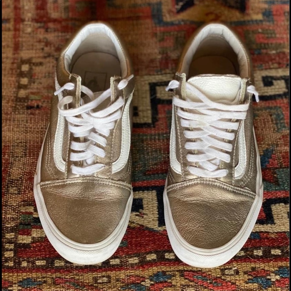 Gold Vans size 8 women